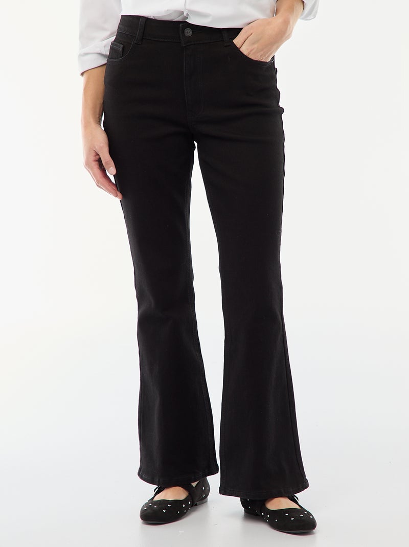 Flare/bootcut high waist jeans - L34 Zwart - Kiabi