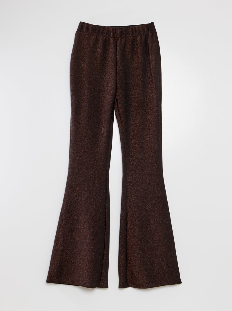 Flared broek met glitters BRUIN - Kiabi