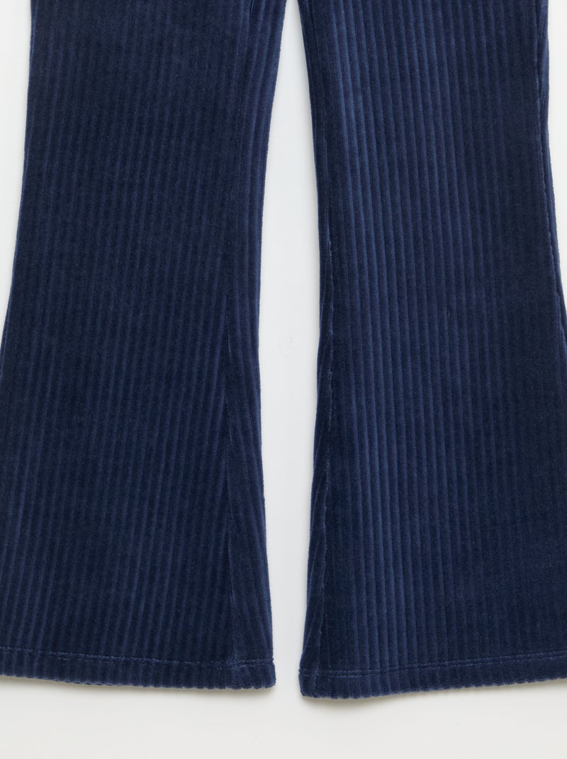 Flared broek van corduroy Blauw - Kiabi