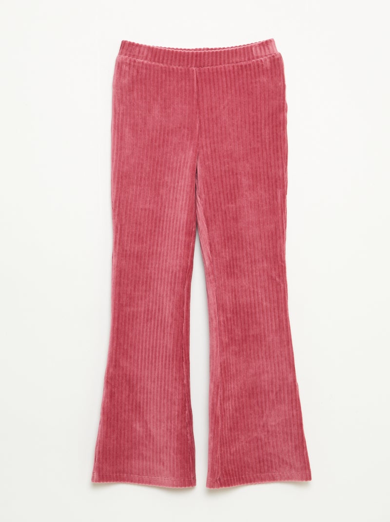 Flared broek van corduroy Paars - Kiabi