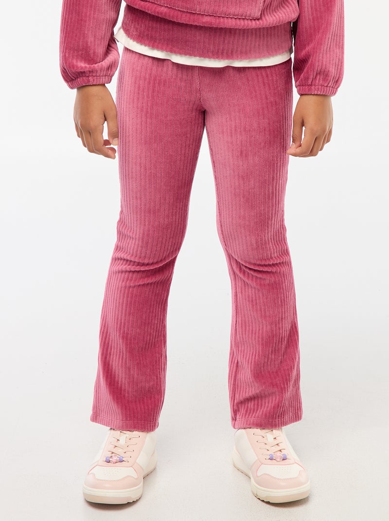Flared broek van corduroy Paars - Kiabi