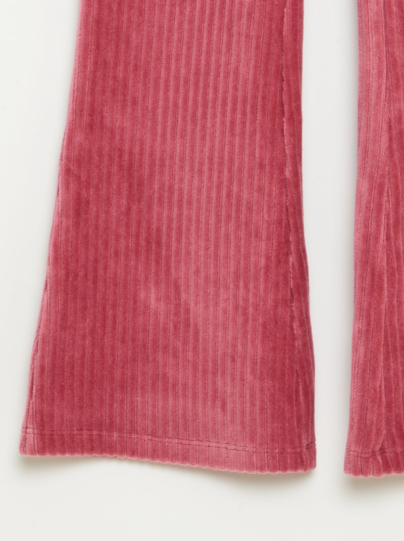 Flared broek van corduroy Paars - Kiabi