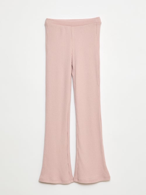 Flared broek van effen katoen - Kiabi