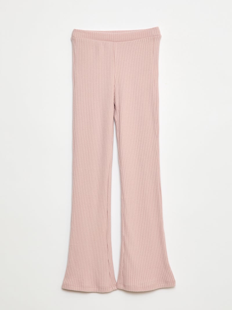 Flared broek van effen katoen Paars - Kiabi