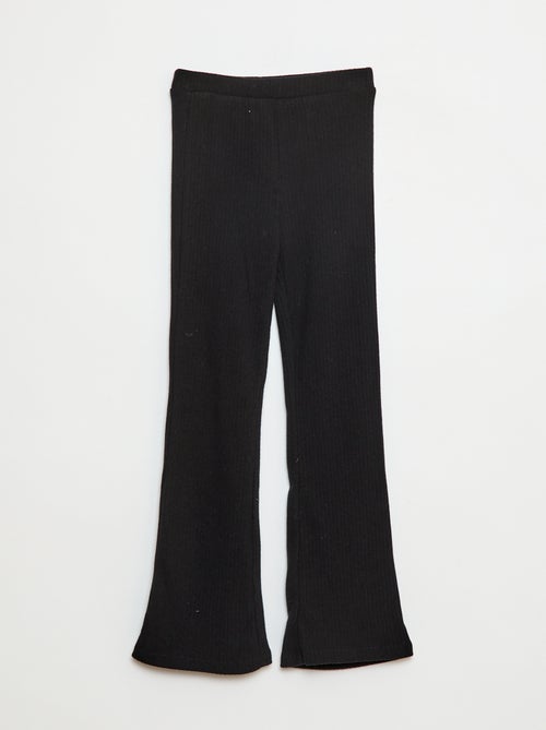 Flared broek van effen katoen - Kiabi