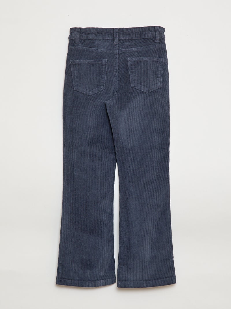 Flared broek van fluweel Grijs - Kiabi