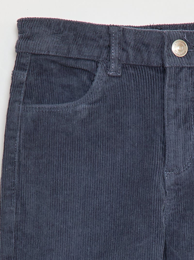 Flared broek van fluweel Grijs - Kiabi
