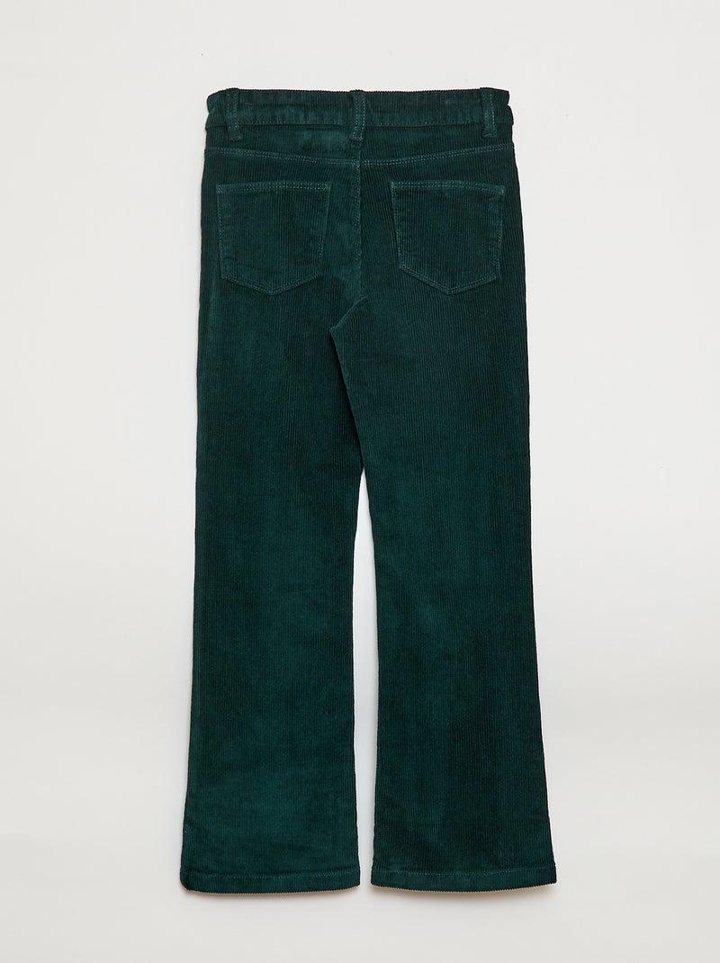 Flared broek van fluweel Groen - Kiabi