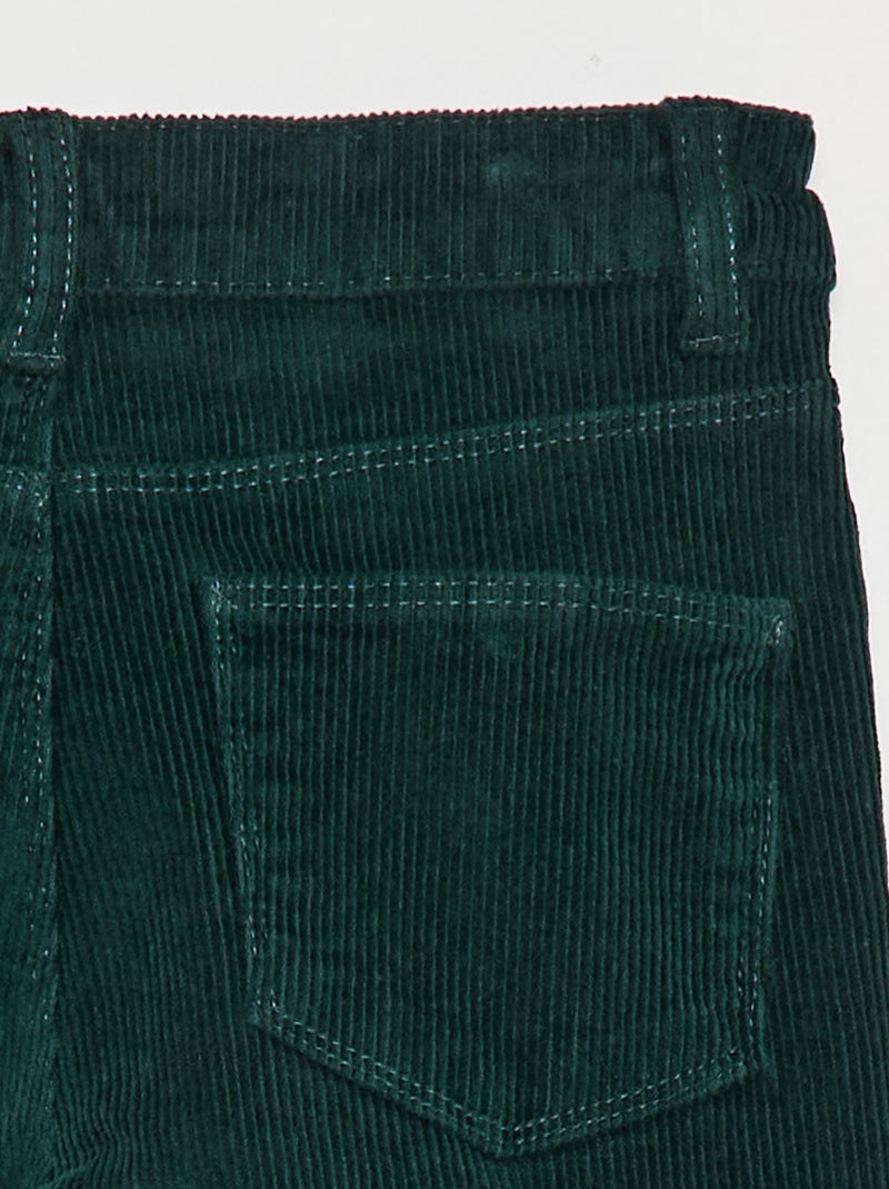 Flared broek van fluweel Groen - Kiabi