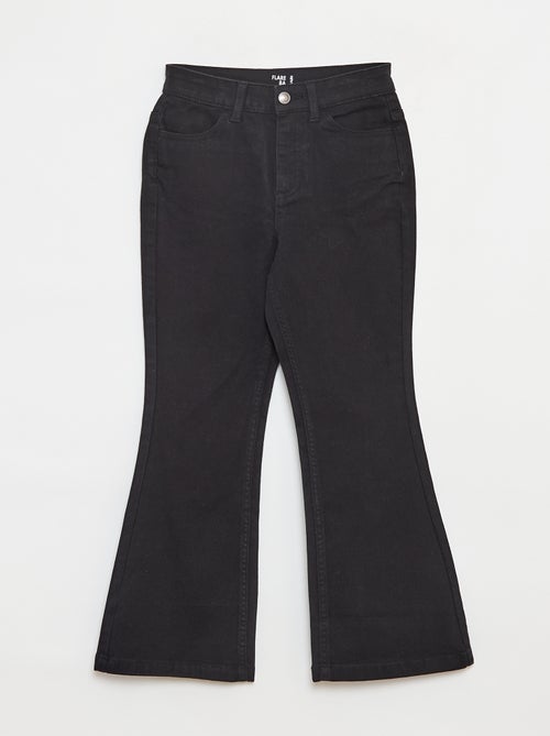 Flared broek van keperstof met verstelbare taille - Kiabi