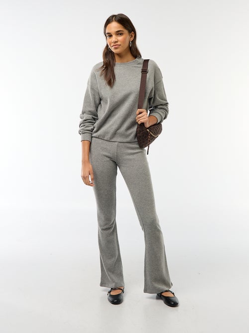 Flared broek van stretchkatoen - Kiabi