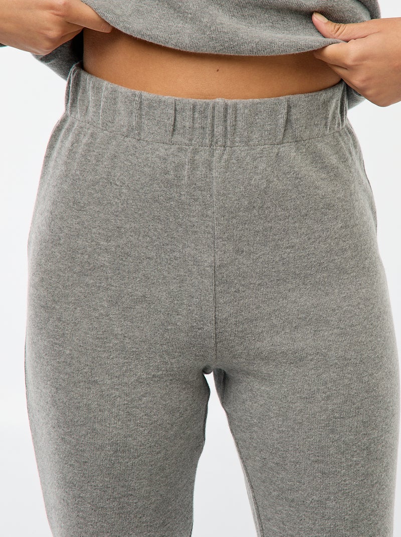 Flared broek van stretchkatoen Grijs - Kiabi