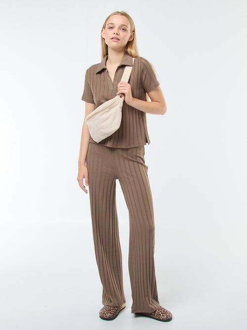 Flared broek van tricot - Kiabi