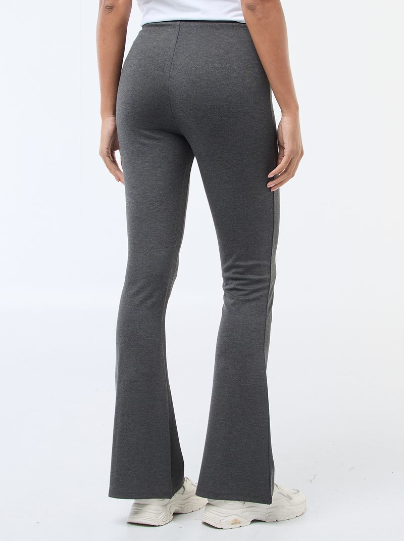 Flared broek van ultrastretch tricot Grijs - Kiabi