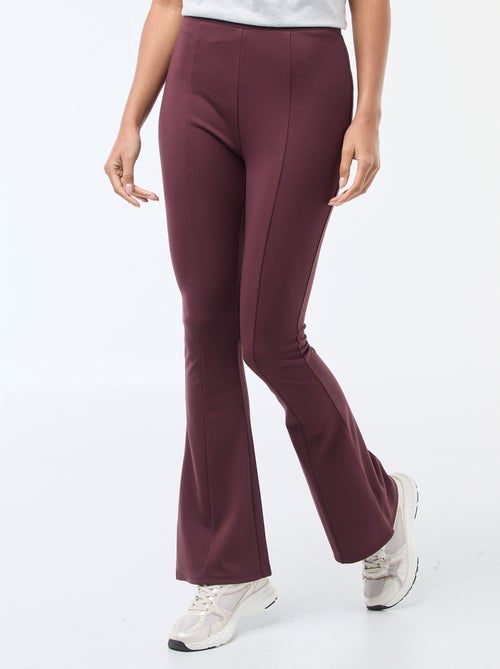 Flared broek van ultrastretch tricot - Kiabi