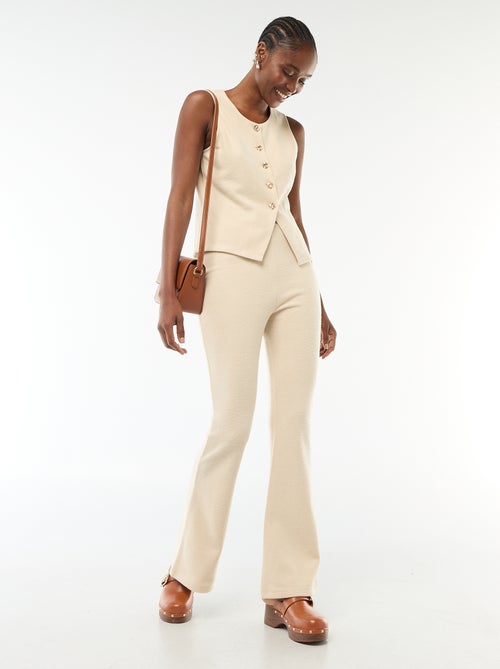 Flared broek van zacht tricot - Kiabi