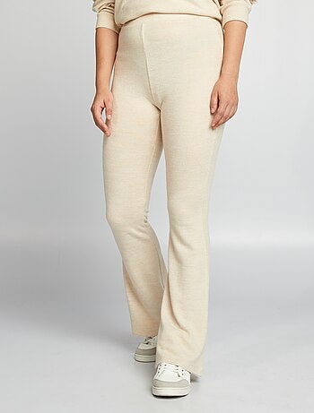 Flared broek van zacht tricot - Kiabi