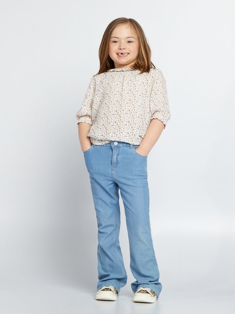 Flared denim broek - Makkelijk aan te trekken BLAUW - Kiabi