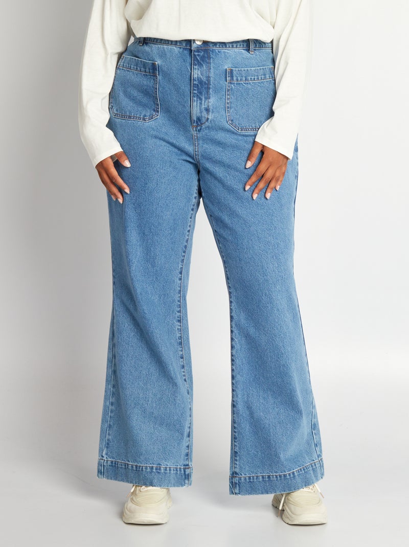 Flared jeans met hoge taille BLAUW - Kiabi