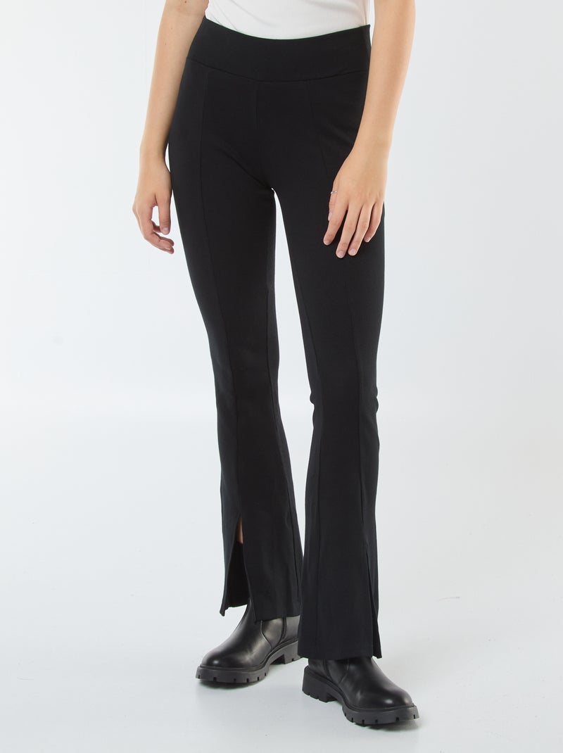 Flared legging van ribstof zwart - Kiabi