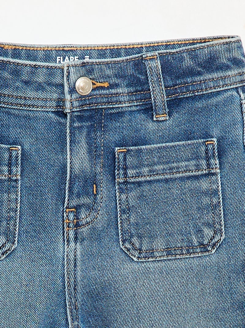 Flared/bootcut jeans met opgestikte zakken Blauw - Kiabi