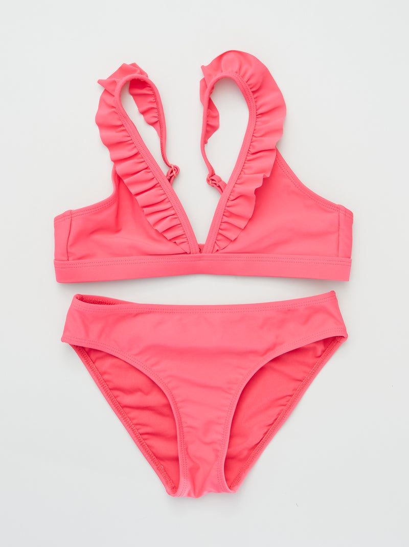 Flashy tweedelig zwempakje fuchsia print - Kiabi