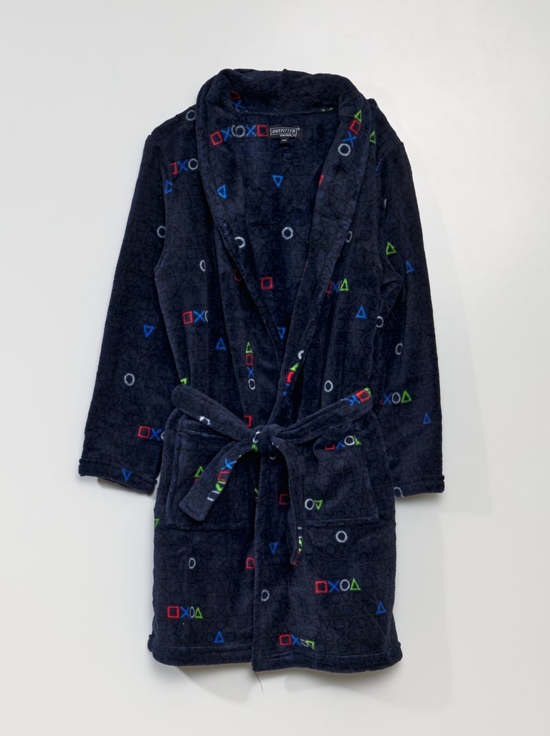 Fleece badjas BLAUW - Kiabi