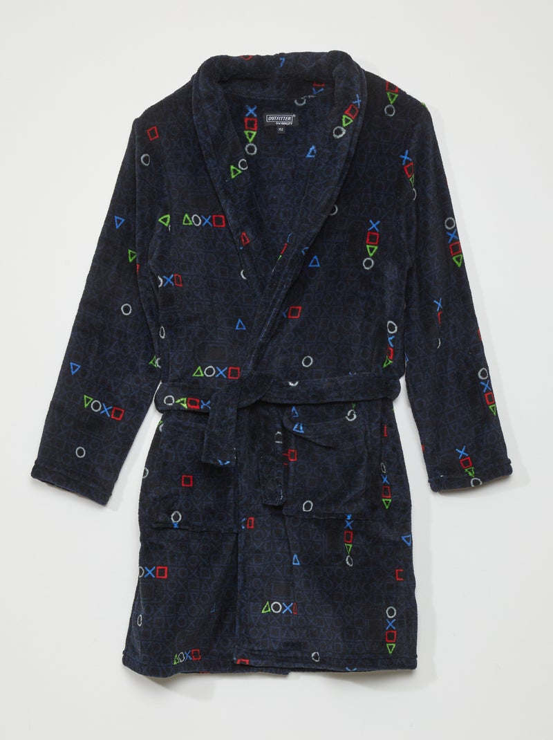 Fleece badjas ZWART - Kiabi
