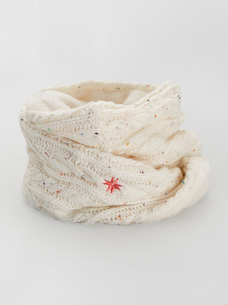 Fleece colsjaal van tricot ecru - Kiabi