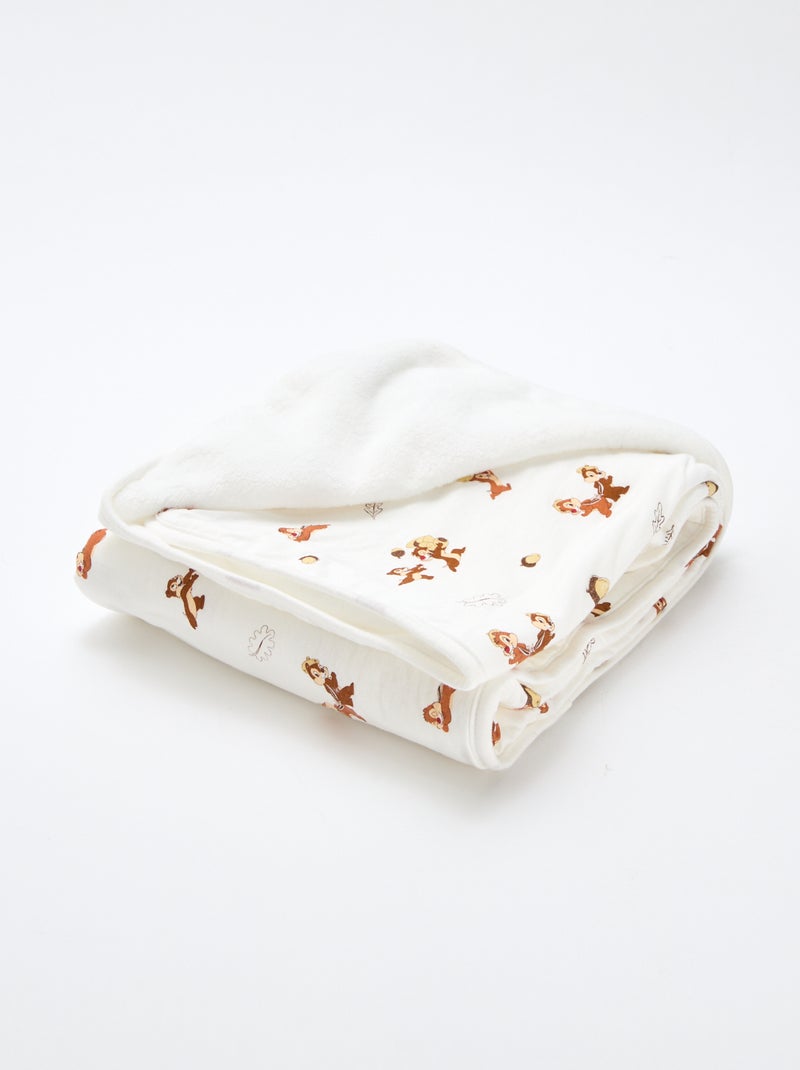 Fleece deken 'Tic en Tac' Wit - Kiabi