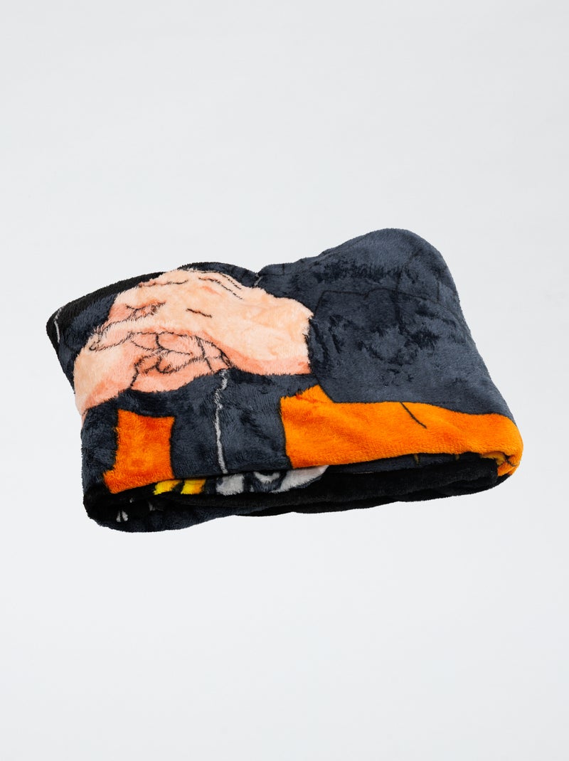 Fleece dekentje met Naruto-print zwart - Kiabi