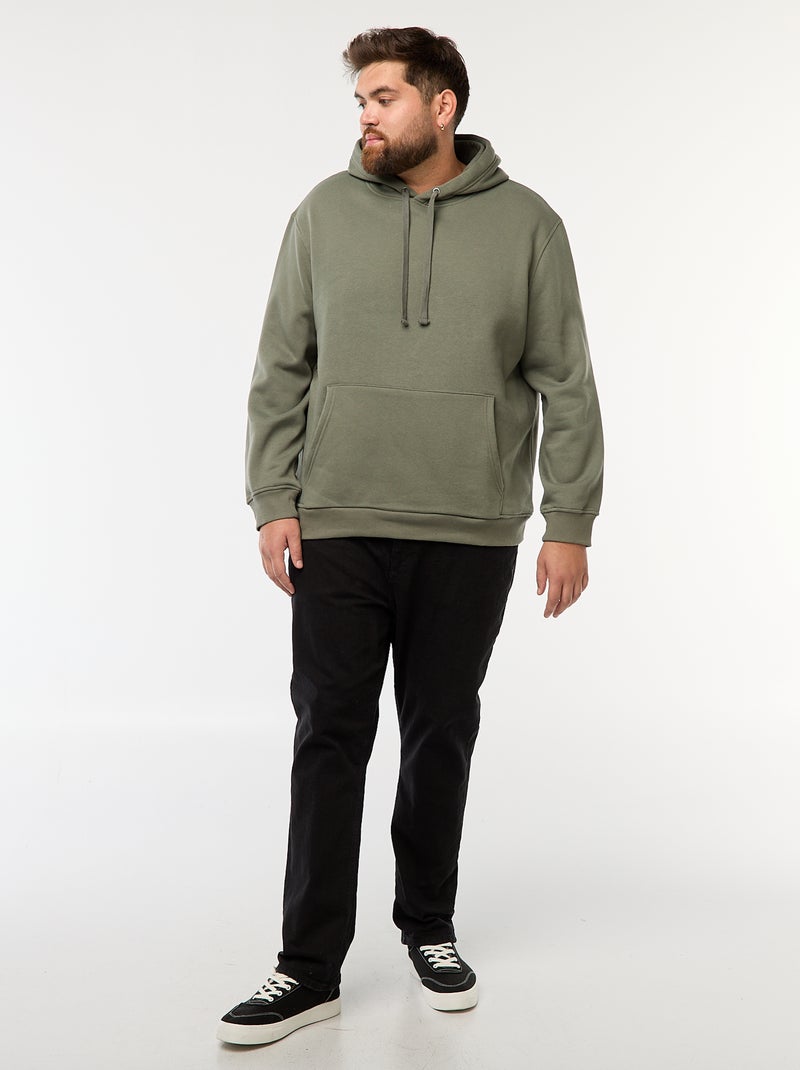 Fleece hoodie met kangoeroezak Groen - Kiabi