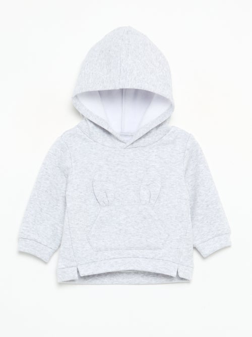Fleece hoodie met konijnenoortjes - Kiabi