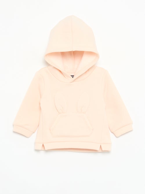 Fleece hoodie met konijnenoortjes - Kiabi