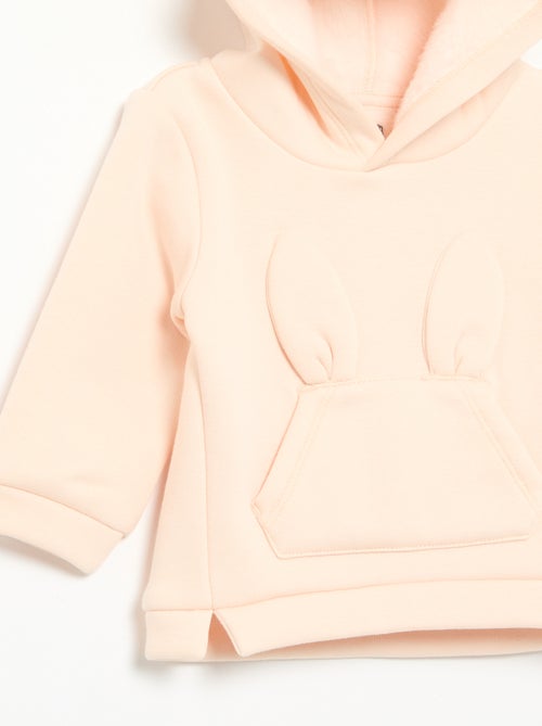Fleece hoodie met konijnenoortjes - Kiabi
