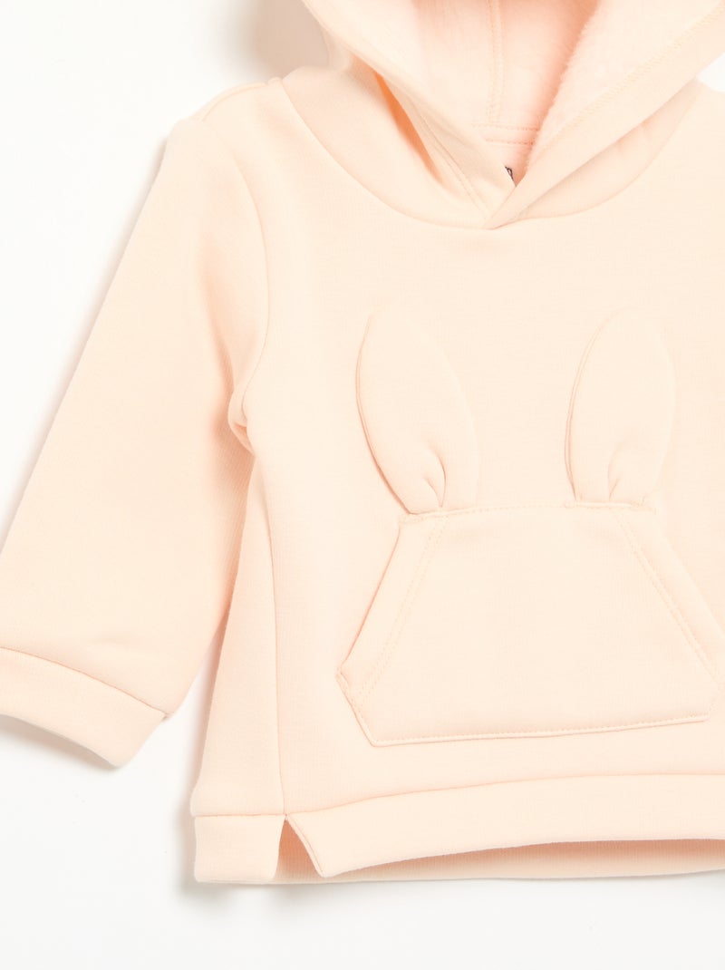 Fleece hoodie met konijnenoortjes Rose - Kiabi