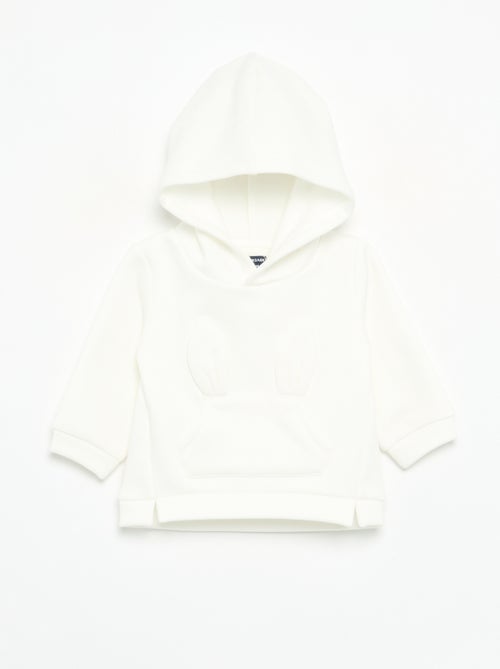 Fleece hoodie met konijnenoortjes - Kiabi
