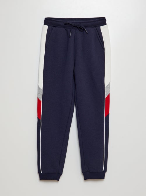 Fleece joggingbroek met colorblock-patroon - Kiabi