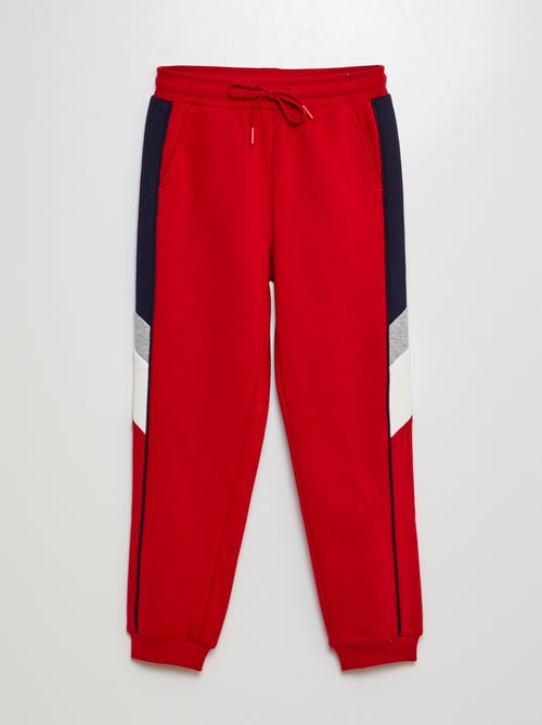 Fleece joggingbroek met colorblock-patroon - Kiabi
