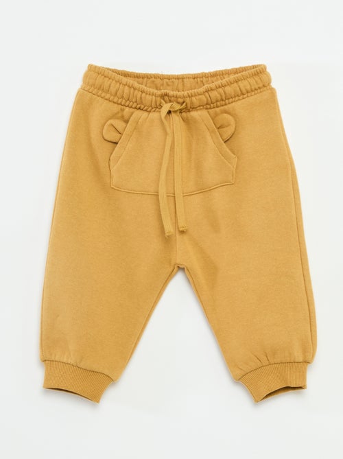 Fleece joggingbroek met kangoeroezak met oortjes - Kiabi