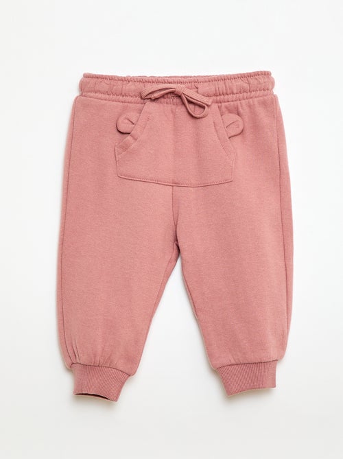 Fleece joggingbroek met kangoeroezak met oortjes - Kiabi