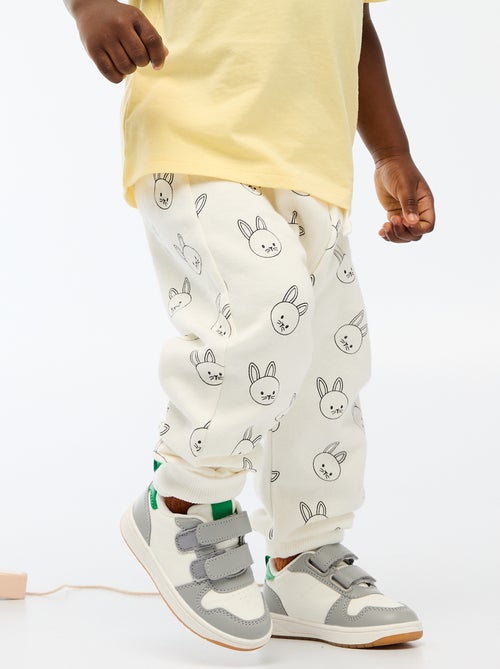 Fleece joggingbroek met kangoeroezak met oortjes - Kiabi