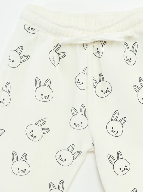 Fleece joggingbroek met kangoeroezak met oortjes - Kiabi