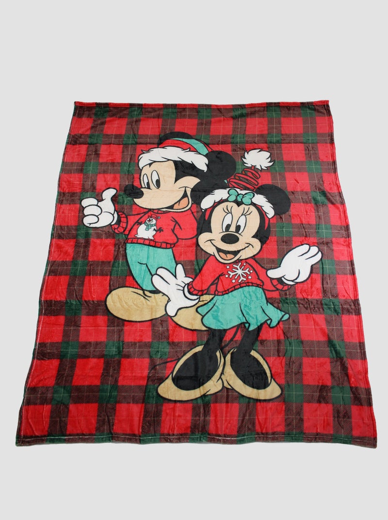 Fleece kerstdekentje 'Minnie & Mickey' ROOD - Kiabi