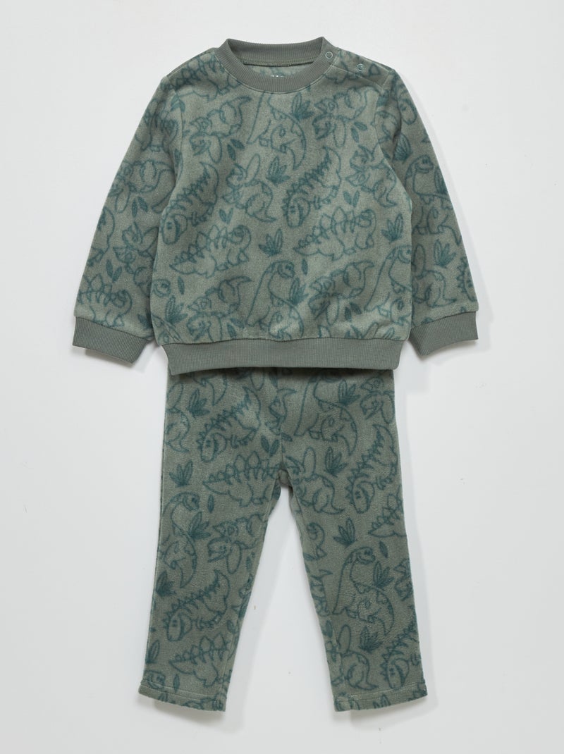 Fleece pyjama - 2-delig GROEN - Kiabi