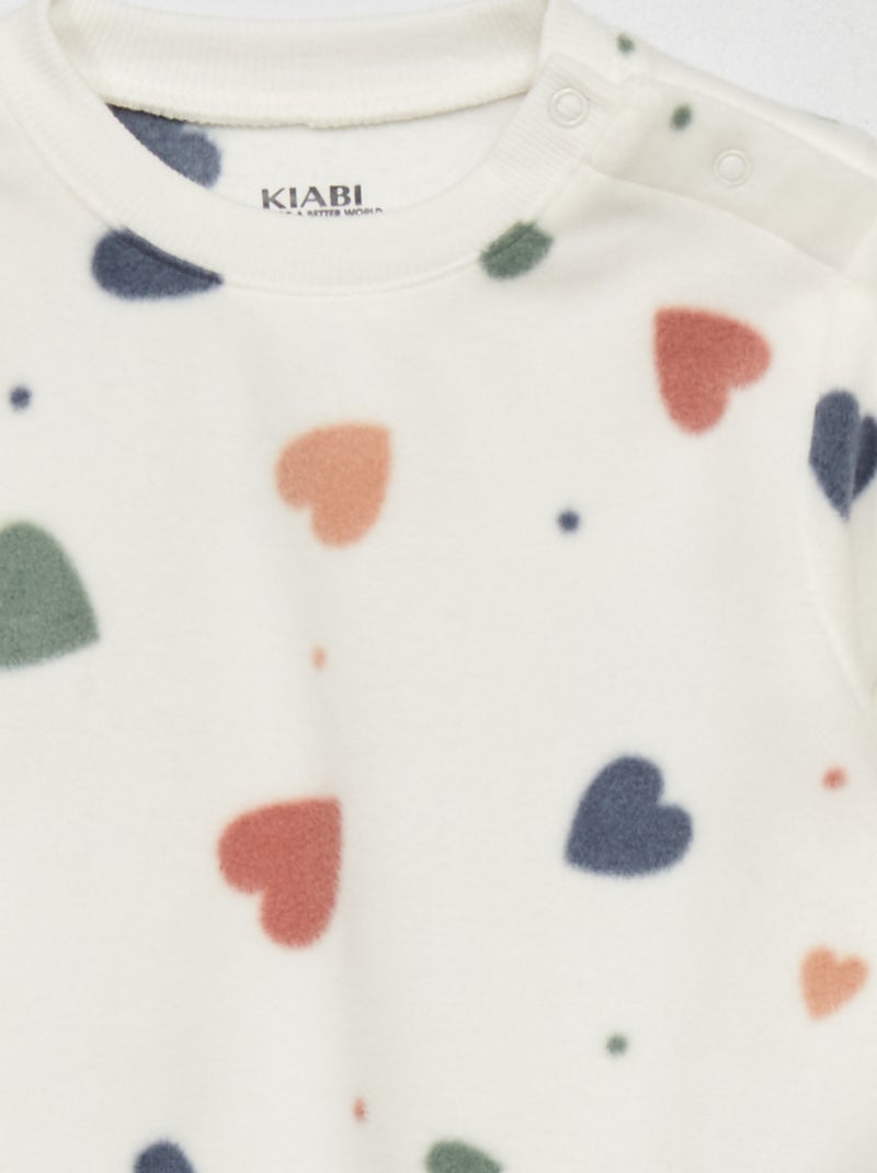 Fleece pyjama - 2-delig WIT - Kiabi