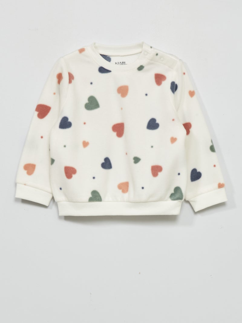 Fleece pyjama - 2-delig WIT - Kiabi