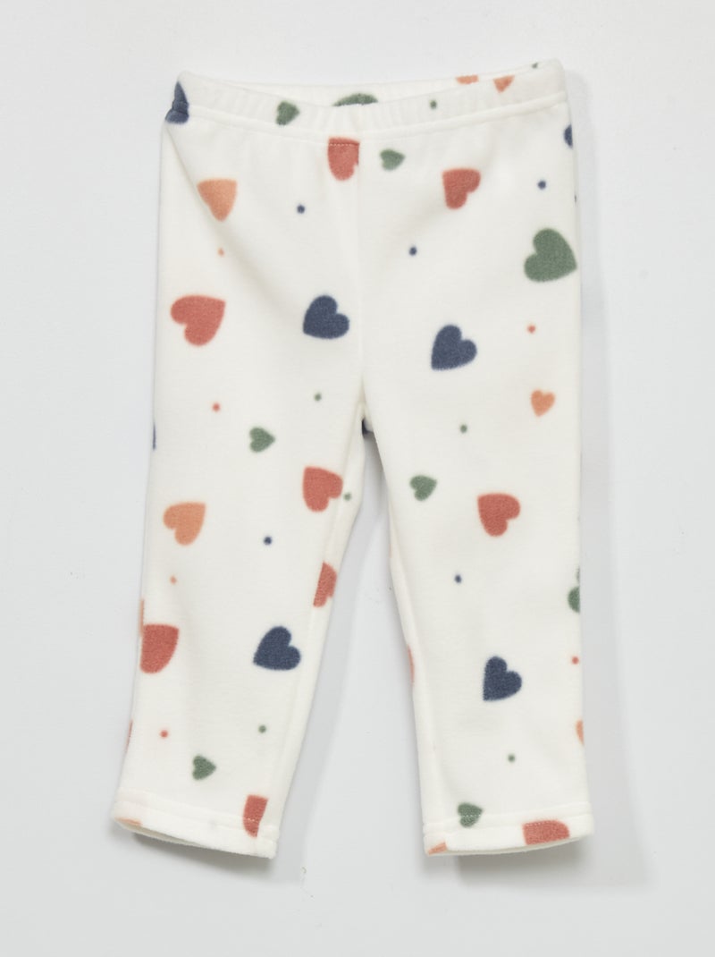 Fleece pyjama - 2-delig WIT - Kiabi