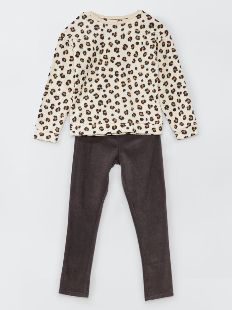 Fleece pyjama - 2-delig WIT - Kiabi