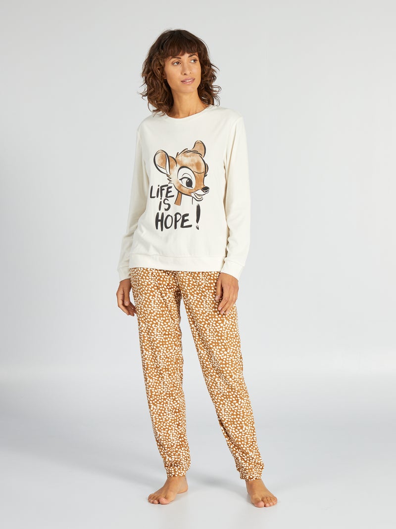 Fleece pyjama 'Disney' 2-delig WIT - Kiabi
